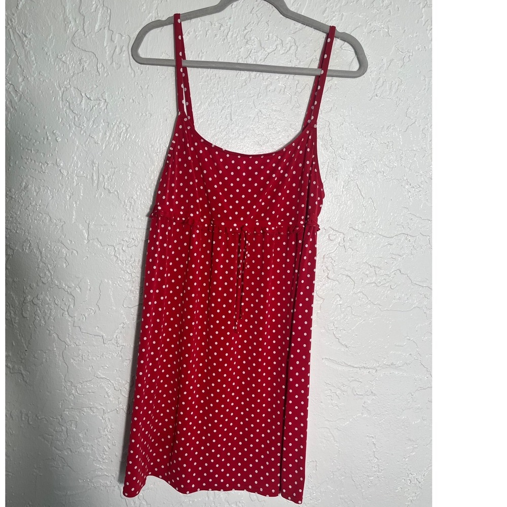 Red Polka Dot Mini Dress with Spaghetti Straps